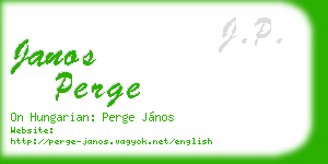 janos perge business card