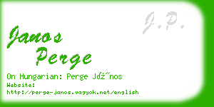 janos perge business card